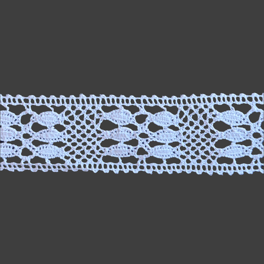 Mellanspets Virkad Bomull 26mm - Klassisk Spets för Hantverk - NavaGarn