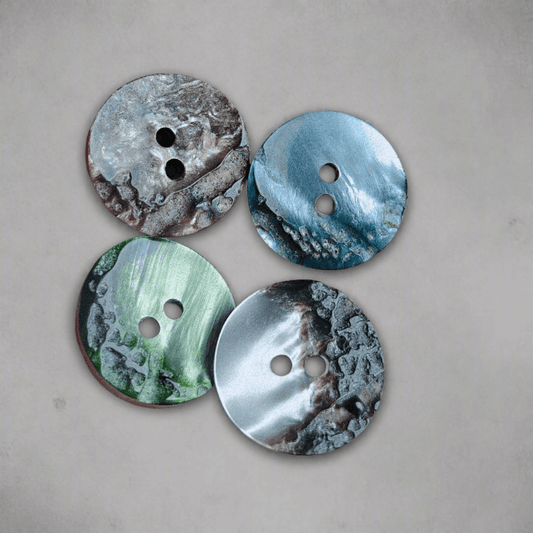 Plastknappar Stenimitation - Pärlemorfinish - NavaGarn