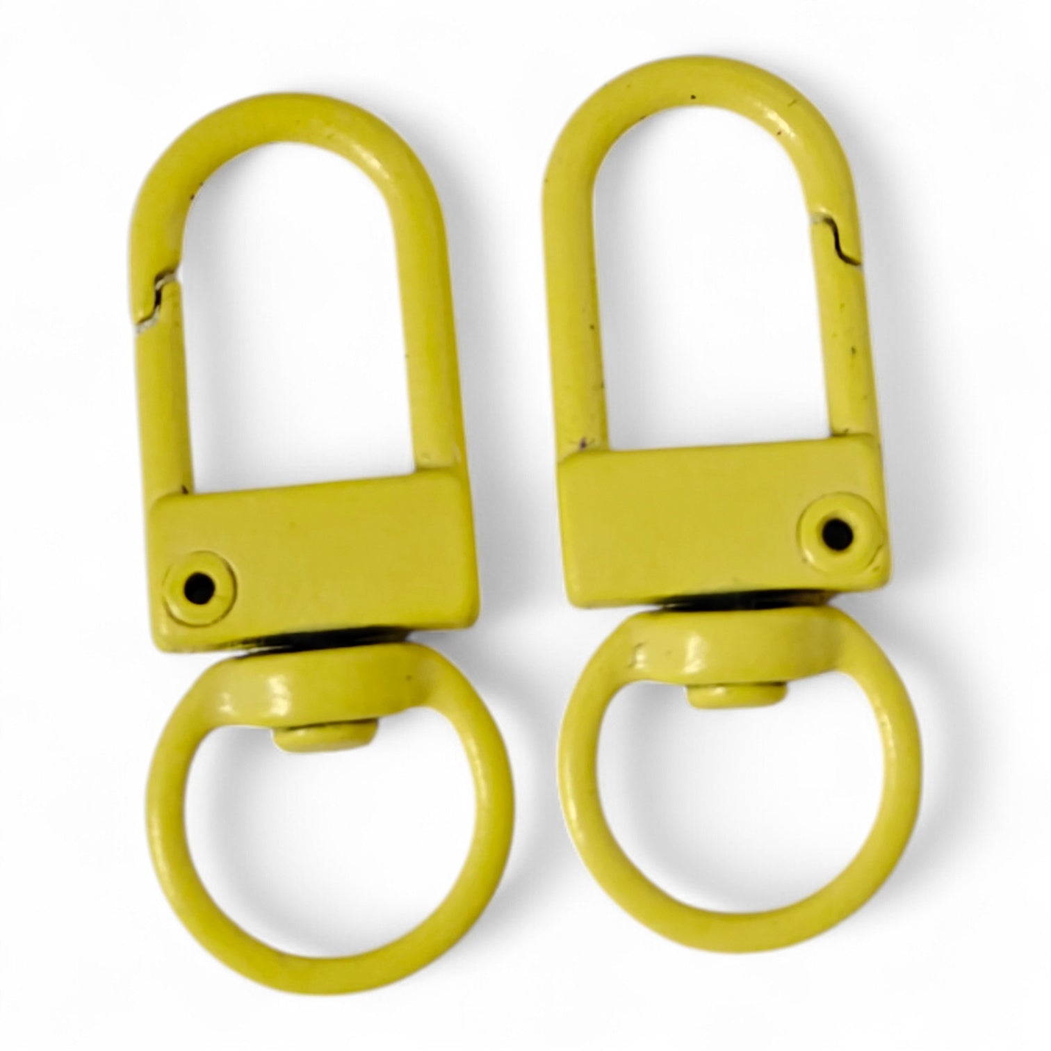 Öppningsbar Karbinhake Fjäderbelastad 33x12mm – 2-pack gul