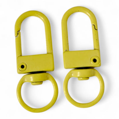 Öppningsbar Karbinhake Fjäderbelastad 33x12mm – 2-pack gul