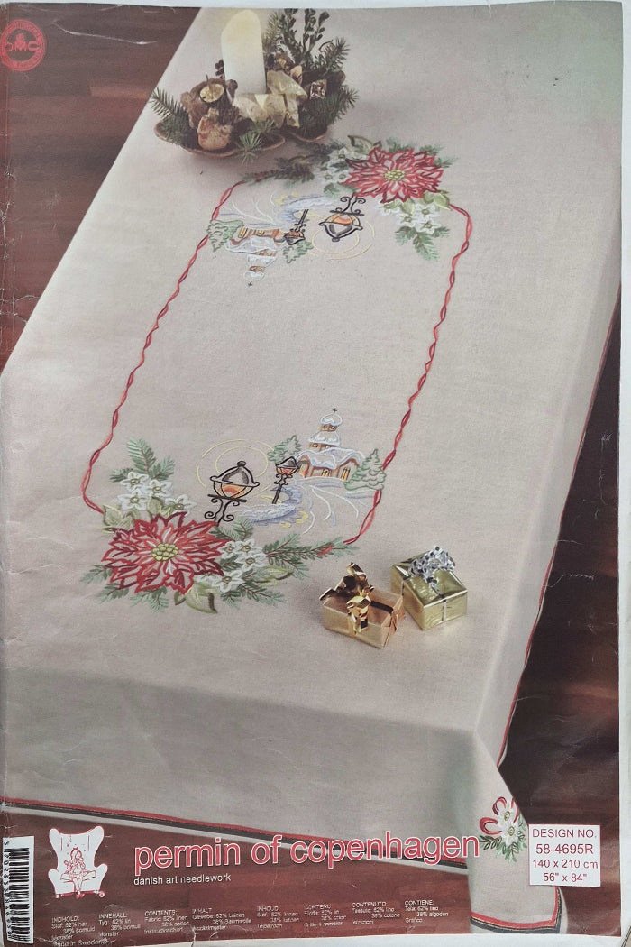 🎄 Julduk 58-4695 - Lin/Bomull 140x240cm Med Band