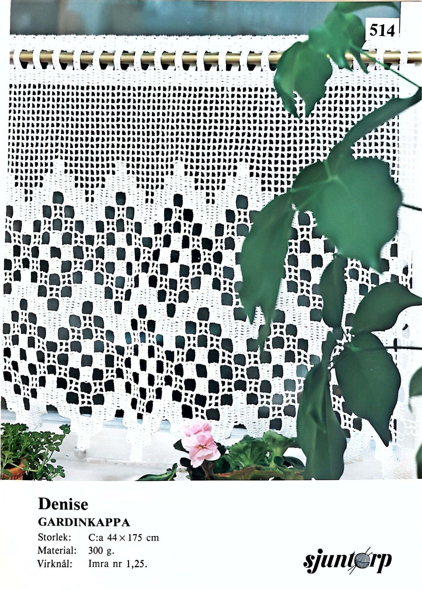 Vintage virkmönster – Gardinkappa  | Sjuntorp 514  | Original mönster