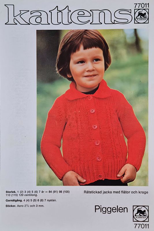 Vintage Stickmönster 77011 Marks&Katten 1970-tal - Retro Original Barnkläder