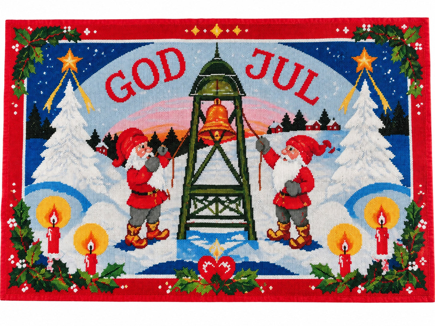 Stor bonad God jul 90x56cm