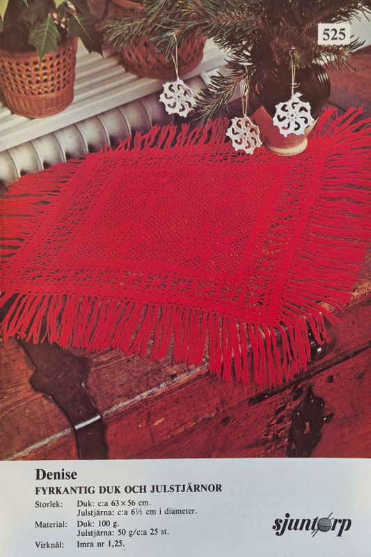 Duk och Julstjärnor - Virkmönster Sjuntorp 525