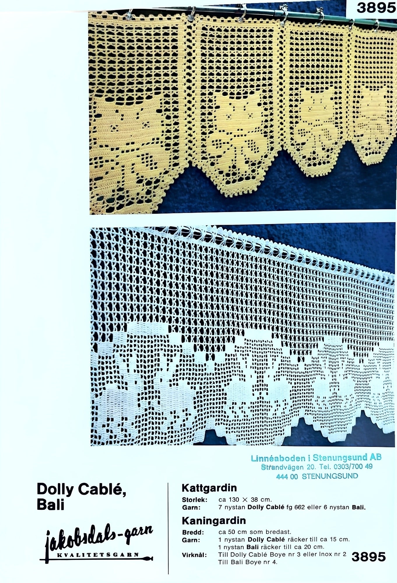 Vintage virkmönster – påsk katt & kanin  | jacobsdal 3895 | Original mönster