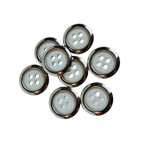 Basic knapp - Silver/Vit