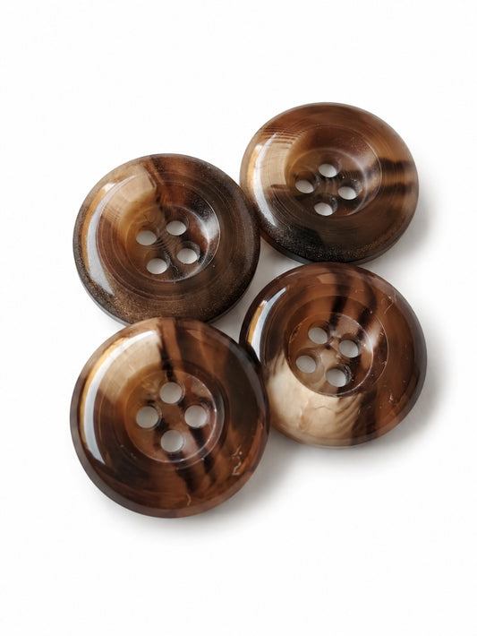 Brunmarmorerade - 20 mm –  Knappar 4-pack