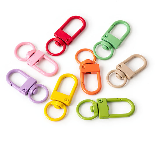 Öppningsbar Karbinhake Fjäderbelastad 33x12mm – 2-pack | 10 färger