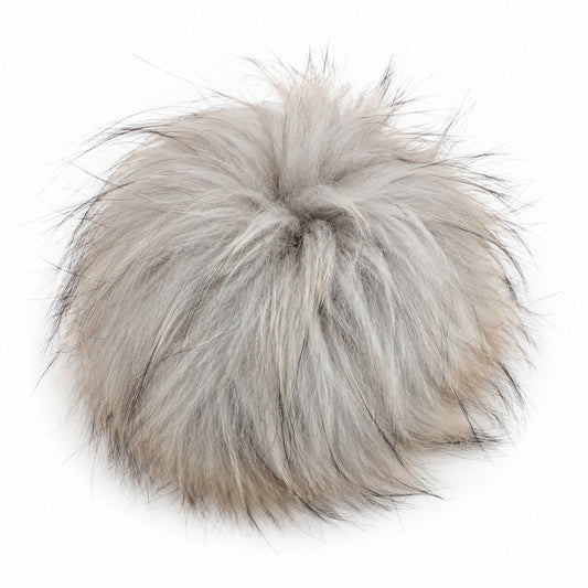 Pompom av äkta mård (Finnraccoon) – natur, ca 15 cm
