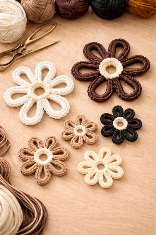 Stomme för virkad blomma – 6-pack