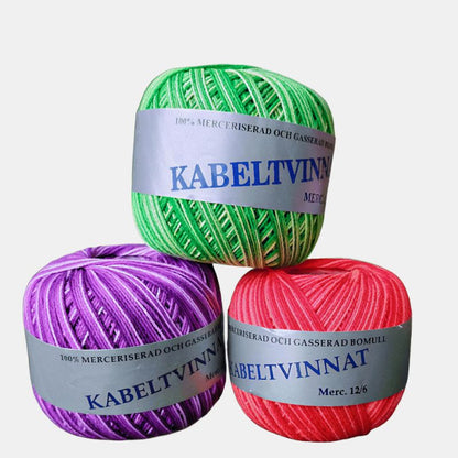 Bomullsgarn 12/6 - Kabeltvinnat 200g