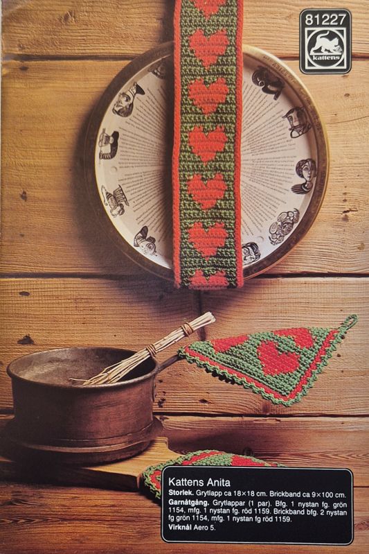 Grytlapp och Brickband Virkmönster 81227 - Vintage Marks&Katten