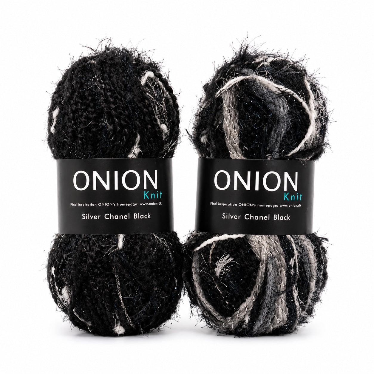 Onion Knit Silver Chanel Black - Lyxigt Glittergarn 60g