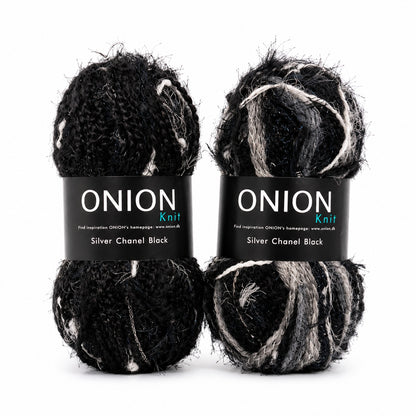 Onion Knit Silver Chanel Black - Lyxigt Glittergarn 60g