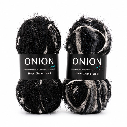 Onion Knit Silver Chanel Black - Lyxigt Glittergarn 60g