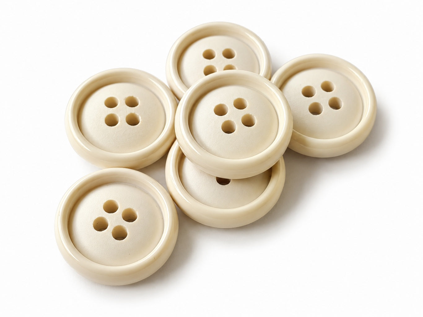 Ljusbeige 16mm knapp  - 6-pack