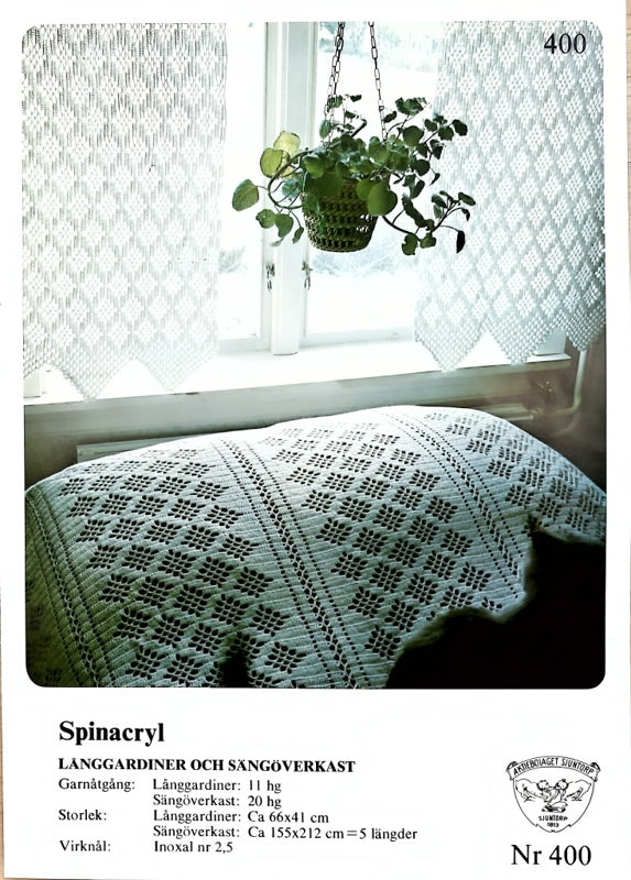Vintage virkmönster – Gardin & Överkast | Sjuntorp 400| Original mönster
