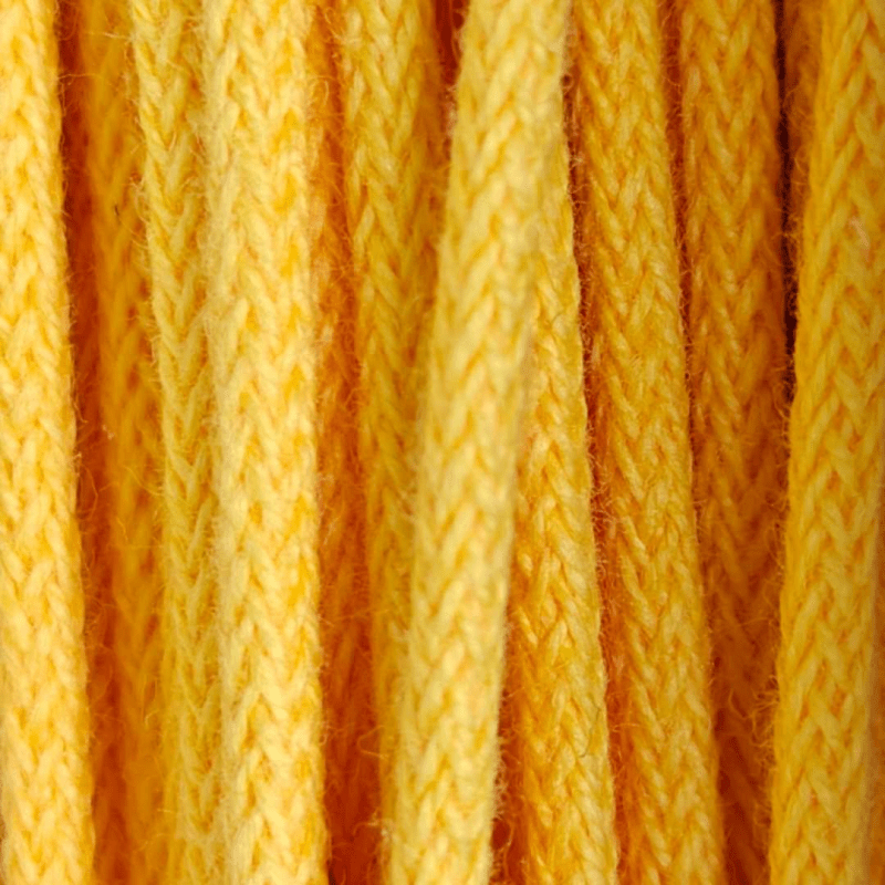 Runda Skosnören 3mm - Bomull Gul - Tunn & Elegant Design - NavaGarn