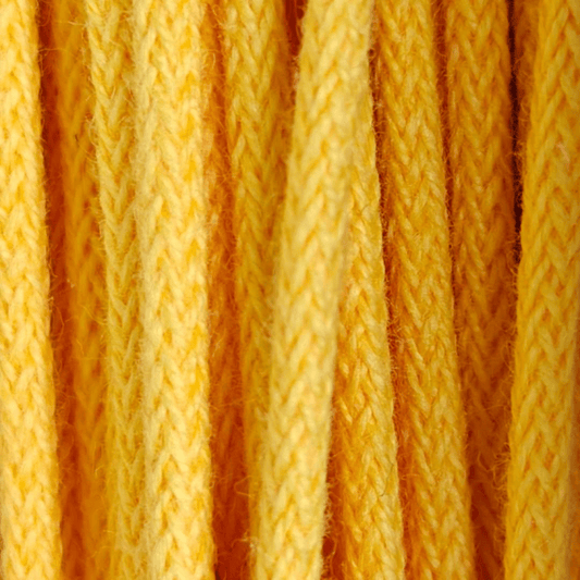 Runda Skosnören 3mm - Bomull Gul - Tunn & Elegant Design - NavaGarn