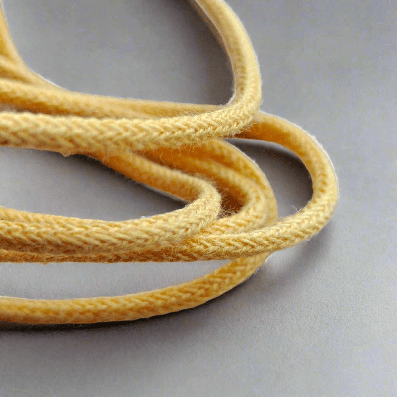 Runda Skosnören 3mm - Bomull Gul - Tunn & Elegant Design - NavaGarn