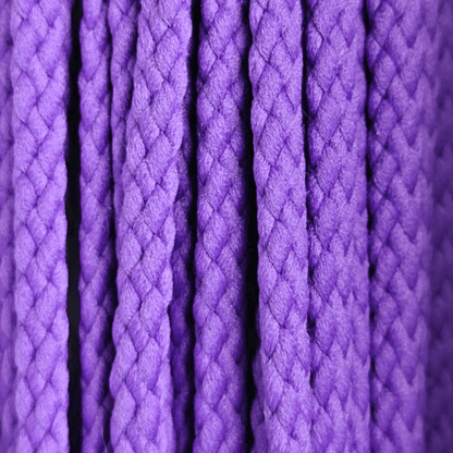 Runda Skosnören 4mm - Bomull Cerise/Kornblå/Lila - Premium Kvalitet - NavaGarn