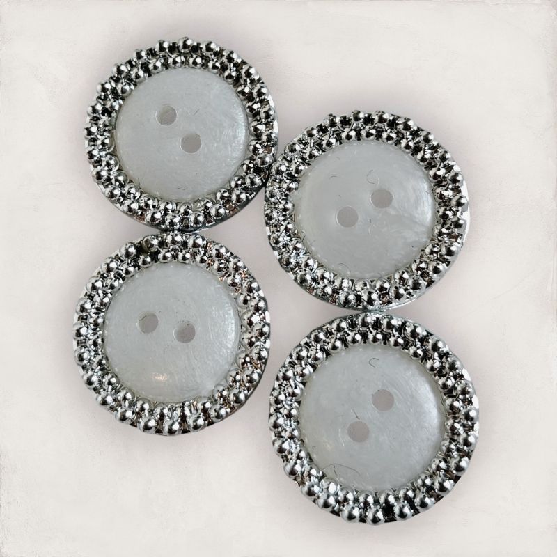 Strass Runt Marmor Knapp - Glittrande Marmormönster 15mm - NavaGarn