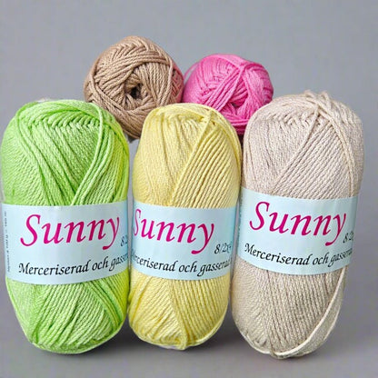 Sunny 100g - Merceriserat och Gasserat Bomullsgarn - NavaGarn