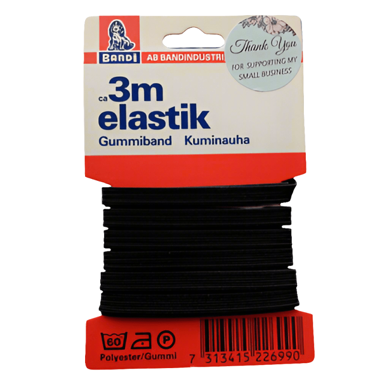 Svart Resårband - NavaGarn