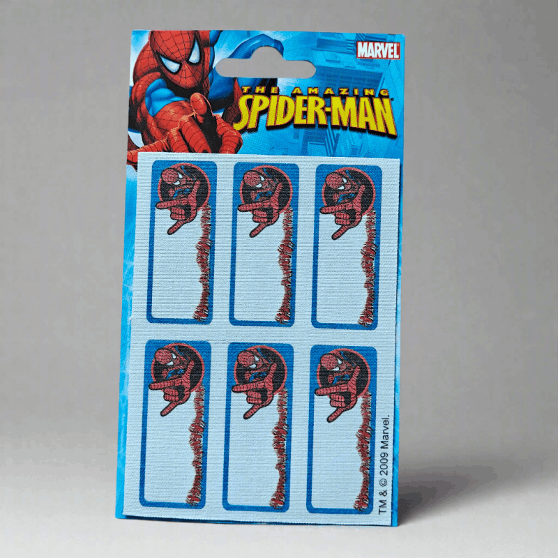 Tygettiketter Spider - man - Strykbara Etiketter Bomull & Polyester - NavaGarn