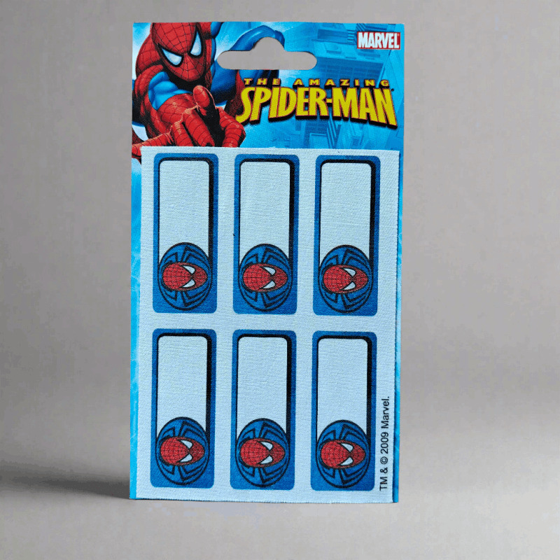 Tygettiketter Spider - man - Strykbara Etiketter Bomull & Polyester - NavaGarn