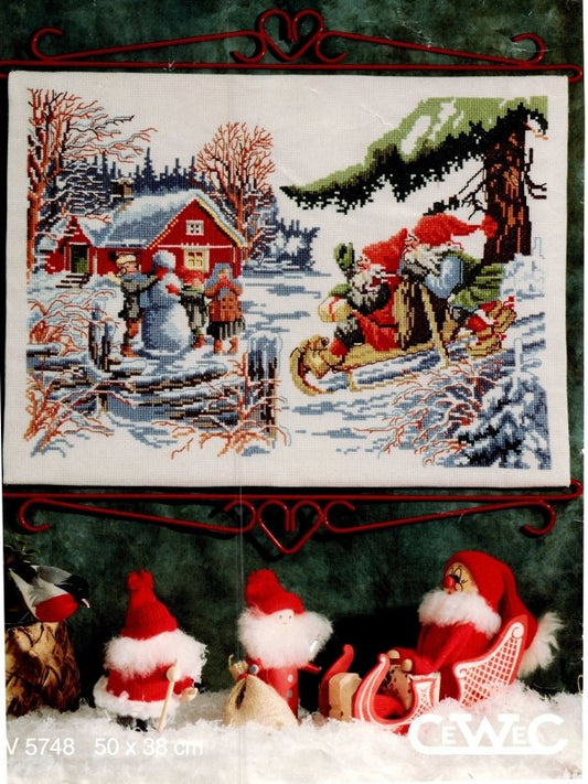 Väggbonad V5748 - Tomtebonad Korsstygn 50x38cm - NavaGarn