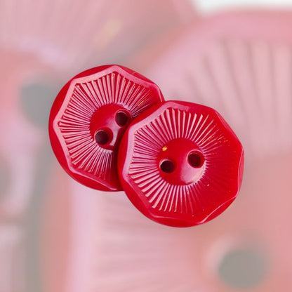 Vintage Plastknappar 19mm - Klassisk Blå och Röd Design - NavaGarn