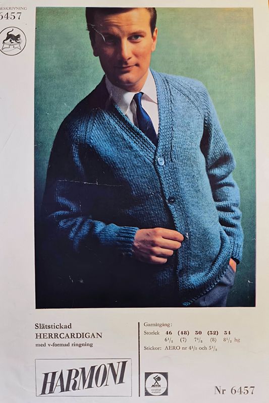 Vintage Stickmönster Herrtröja Marks Nr 6457 Original - Retro Herrpullover 1960 - 70 - tal - NavaGarn